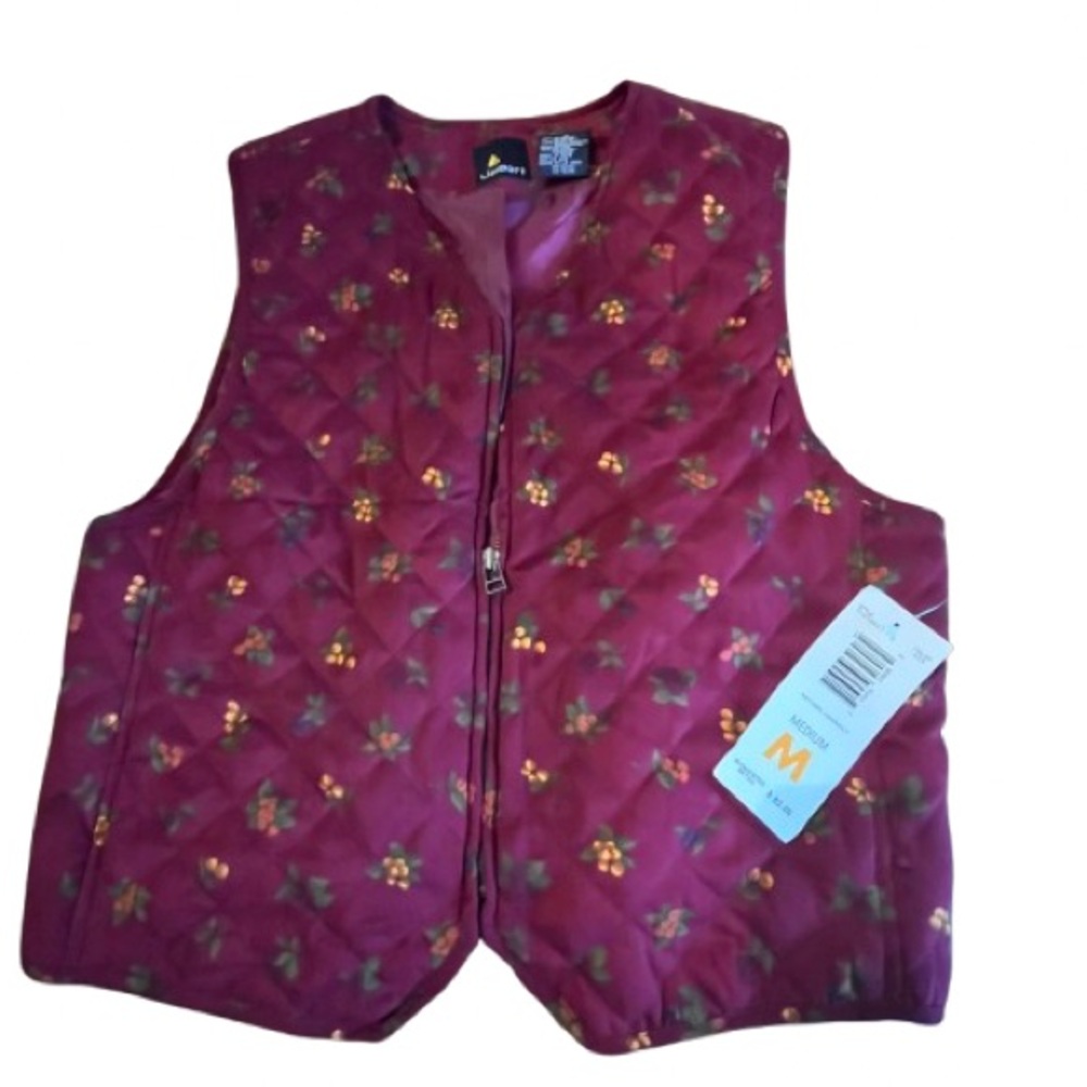 Liz Claiborne Cottagecore Burgundy Floral Vintage Vest